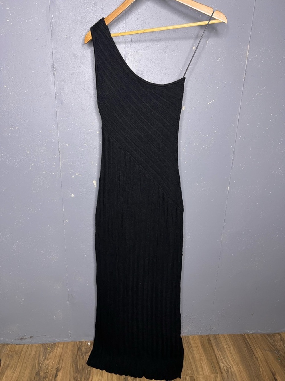 JLUXLABEL BLACK FRINGE KNIT MAXI DRESS MEDIUM - Picture 8 of 11